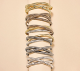 David Markstein Bronze Gold Tone Three Strand Slip On Bracelet Large